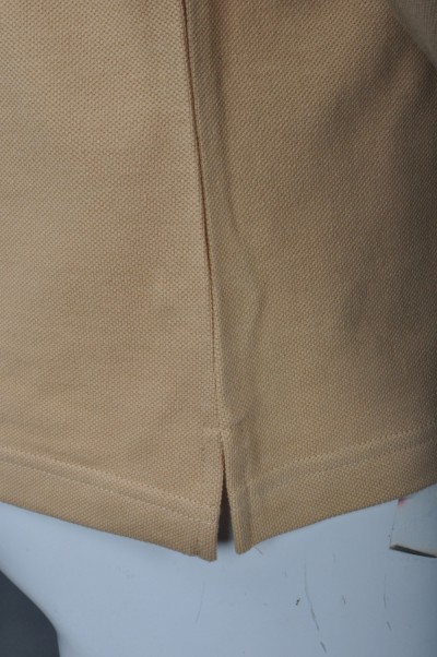 P741 來樣訂造Polo恤款式   設計長袖Polo恤款式  名牌扣  自訂淨色Polo恤款式   Polo恤製造商    米黃色 細節-5